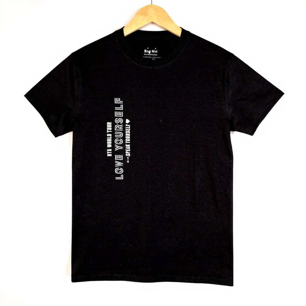 Men's BTS World Tour Love Yourself Speak Yourself Black T-Shirt Big Hit - S - Picture 2 of 4